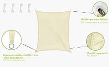 AWNIC Tenda Parasole per Esterni a Vela Impermeabile e Resistente Anti-ultravioletti Veranda per Balcone da Giardino Tenda da Sole Rettangolare Beige 3 x 3m