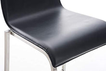 Sgabello Bar Impilabile Avola In Acciaio E Similpelle I Sedia Alta Da Cucina Con Schienale Altezza Seduta 78 CM, Colore:nero