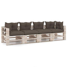 vidaXL Divano da Giardino Pallet 4 Posti con Cuscini in Legno di Pino