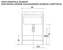 Mobile Lavatoio 60x50x85cm 2 Ante Asse in Legno Montegrappa Marella Bianco