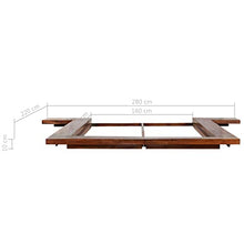 vidaXL Legno Massello Sheesham Letto Futon Stile Giapponese 1,6x2 m Giroletto
