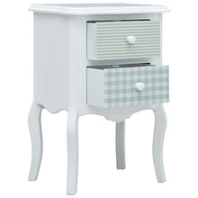 vidaXL Tavolo da comodino, in MDF, 43 x 32 x 65 cm, colore: bianco e grigio