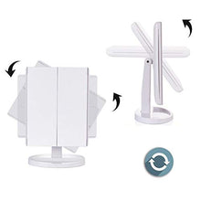 ZRBC Specchio Cosmetico Specchio Cosmetico 3 Lati, Specchio Cosmetico Pieghevole Illuminato A LED, Specchio da Barba