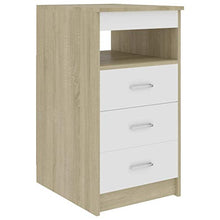 vidaXL - Sideboard Schubladen Weiß Sonoma-Eiche 40×50×76cm Spanplatte