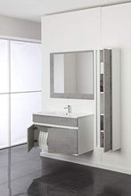 Feridras Fabula Composizione Bagno, Sospeso, 2 Ante, Bianco/Cemento, 47 x 90 x 67 cm