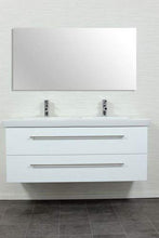 emotion Lavabo con mobiletto, Legno, Bianco Lucido, 130 mm, 2 unità