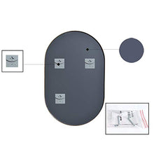 Specchio-specchio da bagno, specchio per il trucco ovale a parete, impermeabile, resistente all'ossidazione e alla corrosione, specchio argentato con immagini chiare/d'oro / 50×80 cm