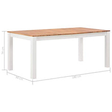 - Tavolo da Pranzo Sgabello da Cucina Bianco per la Colazione Sgabelli da Bar, bancone, Cucina e casa in Legno massello di Quercia 180x90x74 cm