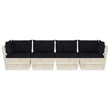 vidaXL Divano da Giardino a 4 Posti su Pallet con Cuscini Legno Abete