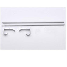 Porta asciugamani a parete multifunzione Space alluminio opaco con gancio doppio bianco argento-Lunghezza 50 cm Supporta da Bagno Portasciugamani da Parete Barra Cucina Bagno