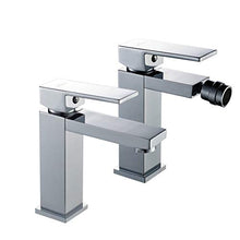 Auralum Rubinetto Monocomando per Lavabo + Rubinetto Bidet Set Miscelatori Completo per Bagno Finitura Cromo