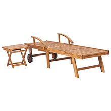 vidaXL Lettini Prendisole 2 pz con Tavolo in Legno Massello di Teak