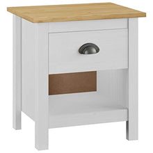Comodino con 1 cassetto e 1 ripiano per soggiorno, camera da letto, lato divano, 46 x 35 x 49,5 cm (L x P x A) bianco e legno chiaro