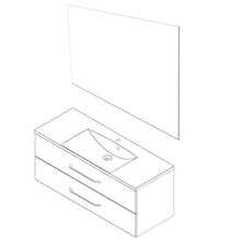 FACKELMANN B.Clever - Set di mobili da bagno, 2 pezzi, 90 cm, con lavabo in marmo e specchio da bagno