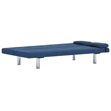 Tidyard Divano Letto con 2 Cuscini in Legno e Similpelle | Blu