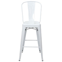 Sedia Sgabello da Bar HWC-A73 Design Moderno Metallo Bianco