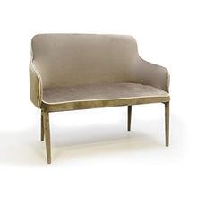 Italian Concept New Plana Plus Divano in Velluto, 120 x 60 x 90 HS47.5;HB68, Cappuccino