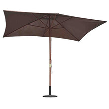 Outsunny - Ombrellone in Legno Ombrello Parasole da Esterno da Giardino 2x3m Marrone