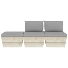 FAMIROSA Set Divani da Giardino su Pallet 3 pz con Cuscini Legno Abete-3409