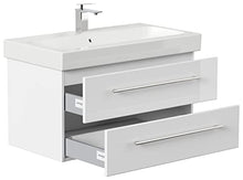 emotion Lavabo con mobiletto, Legno, Bianco Lucido, 90, 2 unità