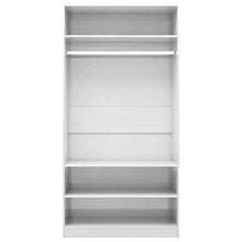 Cikonielf Armadio aperto per appendere e riporre vestiti, con 3 ripiani, per camera da letto, finitura in bianco con brillantini, 100 x 50 x 200 cm