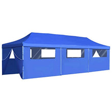 vidaXL Tenda Pieghevole Pop-Up 8 Pareti Laterali Blu Tendone Padiglione Bersò