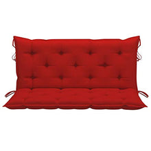 vidaXL - Altalena in legno di teak, con cuscino, altalena da giardino, terrazzo, esterno, 120 cm, colore: rosso