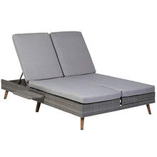 Greemotion Gomera Doppio Lettino Prendisole, polietilene, Grigio, ca. 198 x 30 x 120 cm
