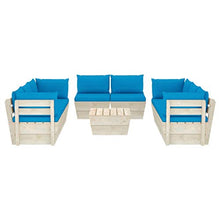 FAMIROSA Set Divani da Giardino su Pallet 9 pz con Cuscini Legno Abete-3652