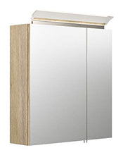 Set di mobili da bagno Firenze 60 (4 parti/C) rovere chiaro e armadio a specchio