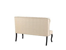 Beliani Divano da Cucina 2 Posti in Tessuto Beige Gambe Cabriole Nere Torsby
