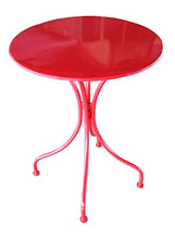 MaisonOutlet Set 2 Sedie e Tavolino Tondo in Ferro zincato Colore Rosso - ARREDO da Giardino in Ferro MIGLIOR Prezzo