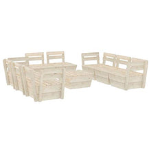 FAMIROSA Set Divani da Giardino su Pallet 9 pz in Legno Abete Impregnato-3730