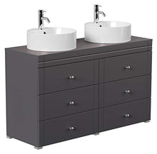 Mobile bagno a terra Memoria Classic antracite satinato con lavabi appoggiati