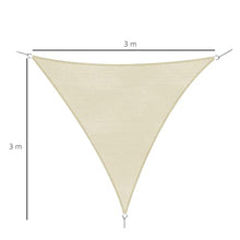 Outsunny Tenda Tendone Parasole Triangolare Tenda a Vela (Colore: Bianco Avorio, Dimensione: 3x3x3m)