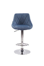 CLP 2x Sgabelli Design Lazio In Tessuto I Sedie Cucina Girevoli E Regolabili 83-104 CM Con Poggiapiedi, Colore:blu