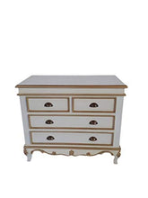 Rokoko - Cassettiera in stile antico Louises, colore: Bianco con oro larghezza 100 cm