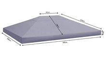 Quick-Star - Tetto di Ricambio per Gazebo, 3 x 4 m, Colore: Grigio