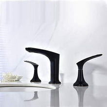 Faucet-4456 Rubinetto per Lavabo, Bronzo Lucidato A Olio, Due Maniglie A Tre Fori