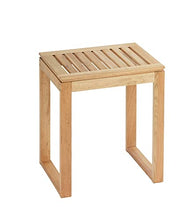 WENKO Sgabello da bagno Norway - legno di noce, Legno Noce, 40 x 46 x 30 cm, Noce