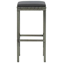 FAMIROSA Sgabelli da Bar con Cuscini 4 pz Grigi in Polyrattan-3447