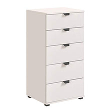 Vincent, Wood, Bianco Opaco, Cassettiera a 5 cassetti-Vincent-45 cm