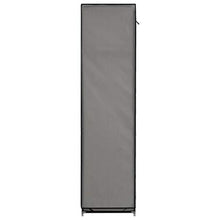 mewmewcat Armadio con Scomparti e Aste Grigio in Tessuto 150x45x175 cm