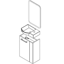 Fackelmann – Set di mobili da Bagno Como Ospiti WC 3 Pezzi 45 cm Bianco con mobiletto da Bagno & Ceramica Bacino & LED Specchio Element