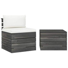 FAMIROSA Set Divani da Giardino su Pallet 2 pz con Cuscini Massello Pino-1661