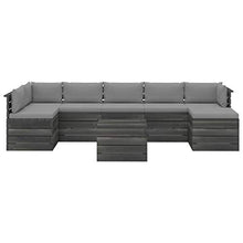 vidaXL Set Divani da Giardino su Pallet 8 pz con Cuscini Massello Pino
