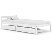 Tidyard Giroletto con 2 Cassetti Bianco in Massello di Pino 100x200 cm,Robusto e Resistente