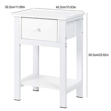 Comodino multifunzionale, comodino moderno bianco per camera da letto, comodino con cassetto e mensola, comodino compatto per la casa e la camera da letto