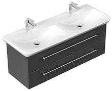 emotion Lavabo con mobiletto, Legno, Antracite Lucido, 130 mm, 2 unità