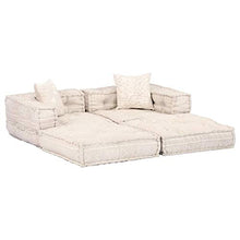 vidaXL Divano Letto Modulare a 2 Posti Comodo Ampio Robusto Resistente Durevole Solido Arredo Camera Mobile Imbottito Decorativo Beige in Tessuto